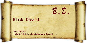 Bink Dávid névjegykártya