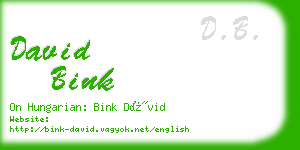 david bink business card